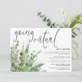 グリーン金ゴールドユーカリのスクリプトの仮想結婚化 招待状 (スタンド正面)