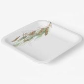 グリーン金ゴールドユーカリプトゥスグリジーグリッター結婚ズ ペーパープレート (傾斜あり)