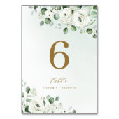 グリーン金ゴールドユーカリ緑結婚フローラ テーブルナンバー (正面)