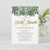 グリーン金ゴールドリーフブライダルシャワー 招待状 (スタンド正面)