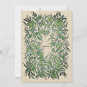 グリーン金ゴールドリーフブライダルシャワー 招待状 (裏面)