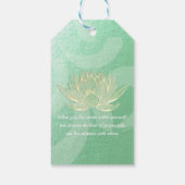グリーン金ゴールドロータスヨガメディテーションインストラクター引用文 ギフトタグ (裏面)