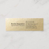 グリーン金ゴールドロータスヨガメディテーション霊気インストラクター スキニー名刺 (裏面)