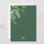 グリーン金ゴールドワイルドワンサファリパーティー動物誕生日 招待状 (裏面)