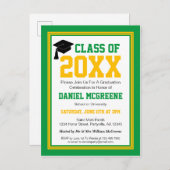 グリーン金ゴールド卒業党 インビテーションポストカード (正面/裏面)