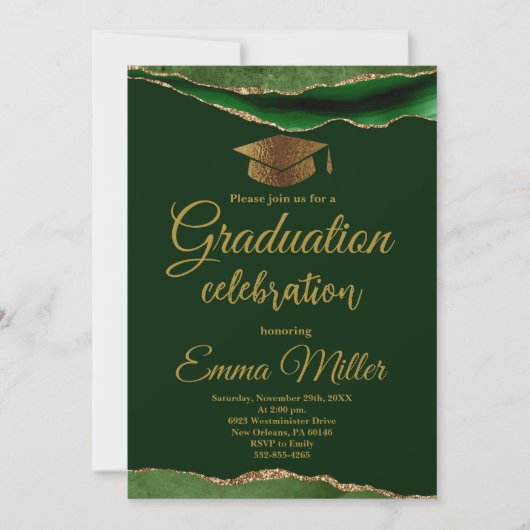 グリーン金ゴールド卒業党 招待状 (正面)