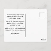 グリーン金ゴールド卒業写真カスタム2024年卒業 ポストカード (裏面)