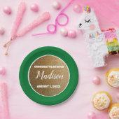 グリーン金ゴールド卒業大学トランクパーティー ペーパープレート (パーティー)