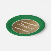 グリーン金ゴールド卒業大学トランクパーティー ペーパープレート (アングル)