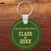 グリーン金ゴールド卒業学校と年 キーホルダー (正面)