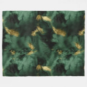 グリーン金ゴールド南西コウィド フリースブランケット (正面(横))