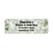 グリーン金ゴールド大理石差出人住所ラベル ラベル (正面)