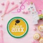 グリーン金ゴールド学年卒業式パーティー ペーパープレート (パーティー)