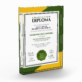 グリーン金ゴールド学校大学卒業証書 フォトブロック (左)