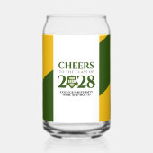 グリーン金ゴールド学校大学卒業 ガラス缶 (正面)