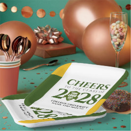 グリーン金ゴールド学校大学卒業 ペーパープレート