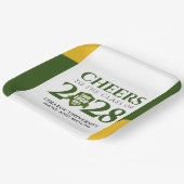 グリーン金ゴールド学校大学卒業 ペーパープレート (傾斜あり)