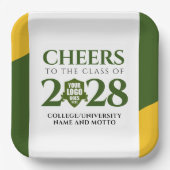 グリーン金ゴールド学校大学卒業 ペーパープレート (正面)