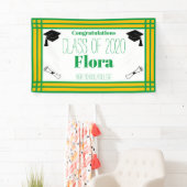 グリーン金ゴールド幾何学卒業パーティー 横断幕 (インサイチュ)