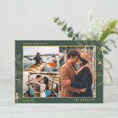 グリーン金ゴールド植物三色フォトクリスマスホリデー (スタンド正面)