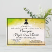 グリーン金ゴールド水彩高校クラス懇親会 招待状 (スタンド正面)