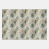 グリーン金ゴールド白熱帯離れ ラッピングペーパーシート (正面3)