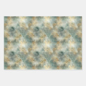 グリーン金ゴールド白熱帯離れ ラッピングペーパーシート (正面2)