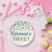 グリーン金ゴールド紙吹雪リタイアは甘い ペーパープレート (パーティー)