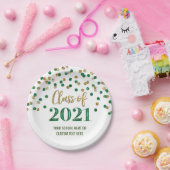 グリーン金ゴールド紙吹雪卒業2021 ペーパープレート (パーティー)