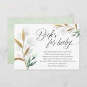 グリーン金ゴールド葉のベビー エンクロージャーカード (正面/裏面)