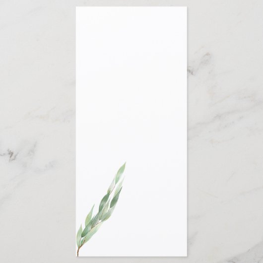 グリーン金ゴールド葉ユーカリスクリプ結婚ト メニュー (裏面)