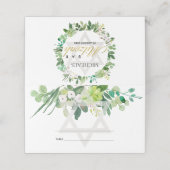 グリーン金ゴールド葉リーススターバーバルミツワー プレイスカード (外部開封)