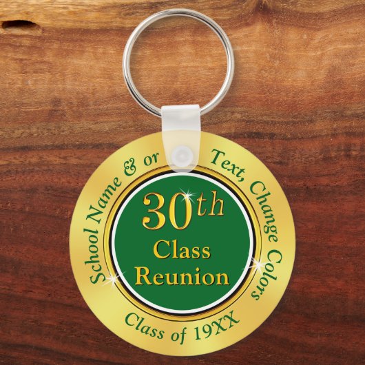 グリーン金ゴールド高校懇親会アイディア30年 キーホルダー (正面)