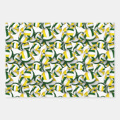 グリーン金ゴールド3ピース調整バレーボール ラッピングペーパーシート (正面)