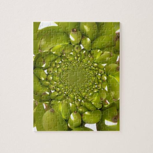 グリーン金ゴールド：トロピカルツイストバナナ万華鏡のように千変万化するパターン ジグソーパズル (縦)