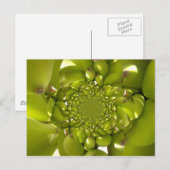 グリーン金ゴールド:トロピカルツイストバナナ万華鏡のように千変万化するパターン ポストカード (正面/裏面)