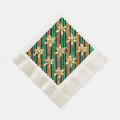 グリーン金ゴールド&ブラックフェイクグリッター金ゴールドダイヤモンドボウ 縁ありランチョンナプキン (角)