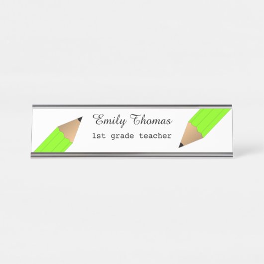 グリーン鉛筆スクール先生教室 デスクネームプレート (正面)