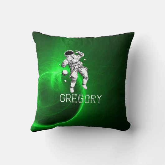 グリーン銀河系宇宙飛行士パーソナライズされた クッション (裏面)