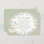 グリーン間抜けグースギンガムフローラベビー エンクロージャーカード (正面/裏面)
