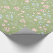 グリーン間抜けフローラグース春フローラ ラッピングペーパー (角)
