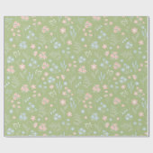 グリーン間抜けフローラグース春フローラ ラッピングペーパー (フラット)