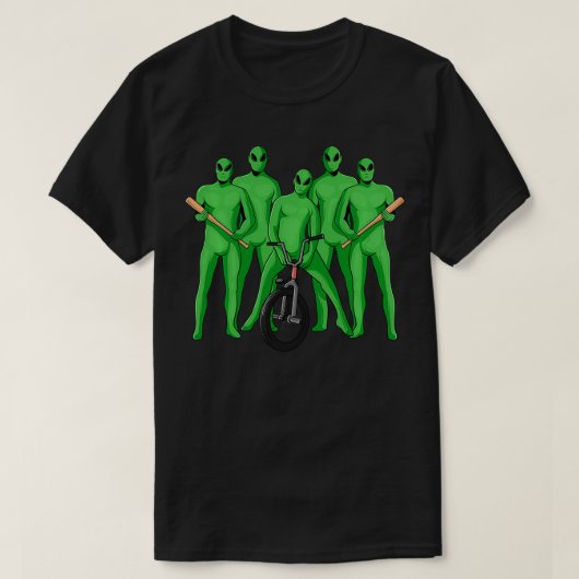 グリーン集団エイリアンダンクミームプルオーバー Tシャツ (デザイン正面)