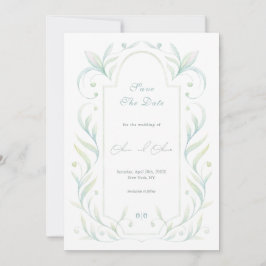 グリーン離れウェディングの日付を保存 招待状