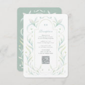 グリーン離れウェディングレセプションカード 招待状 (正面/裏面)