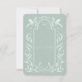 グリーン離れウェディングレセプションカード 招待状 (裏面)