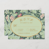 グリーン離れカーネーションズゴールデンオーバルボタニカル 出欠カード (正面/裏面)