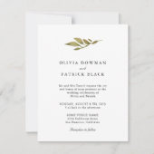 グリーン離れタイポグラフィクラシックシンプル結婚s 招待状 (正面)