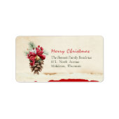 グリーン離れパインレッドホリーベリー差出人住所 ラベル (正面)