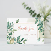 グリーン離れパーソナライズされたサンキューカード 招待状 (スタンド正面)